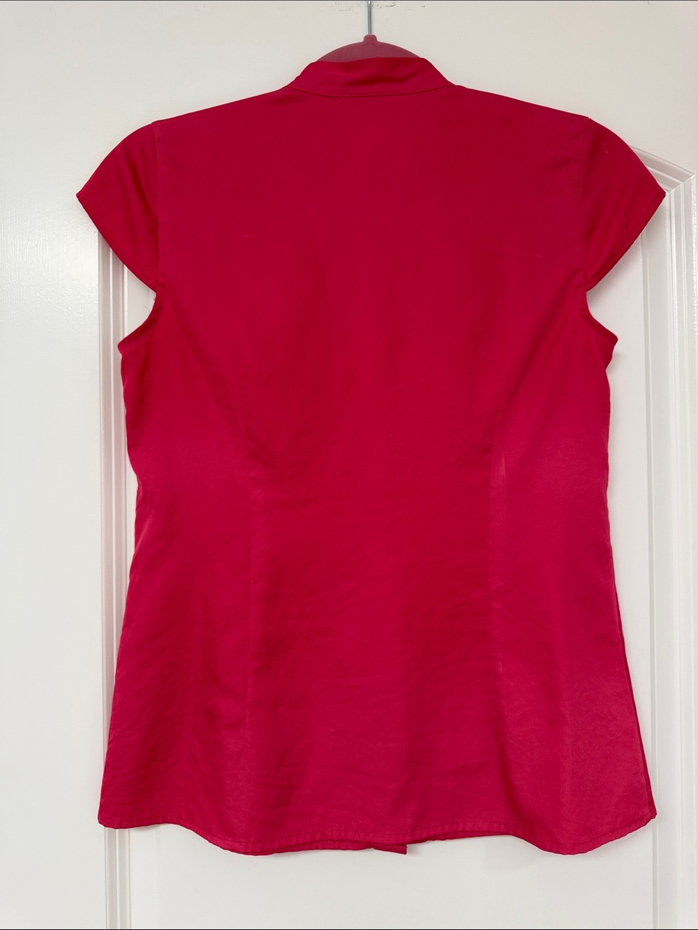 LOFT Ruffled Cap Sleeve Blouse - Raspberry Pink - Picture 3 of 10